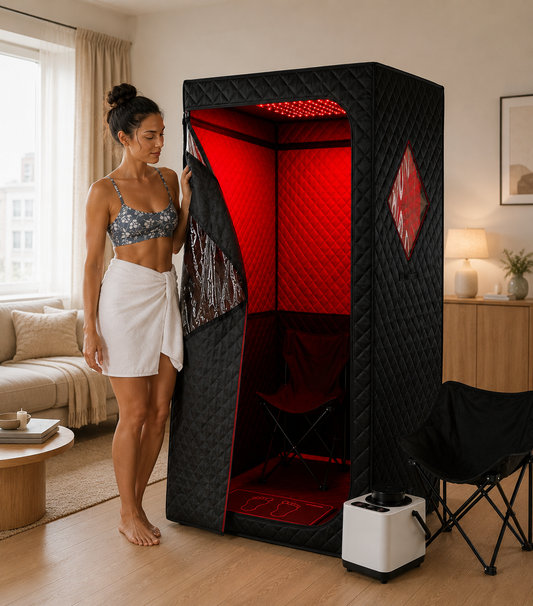 Portable 1 Person Red Light Therapy Steam Sauna