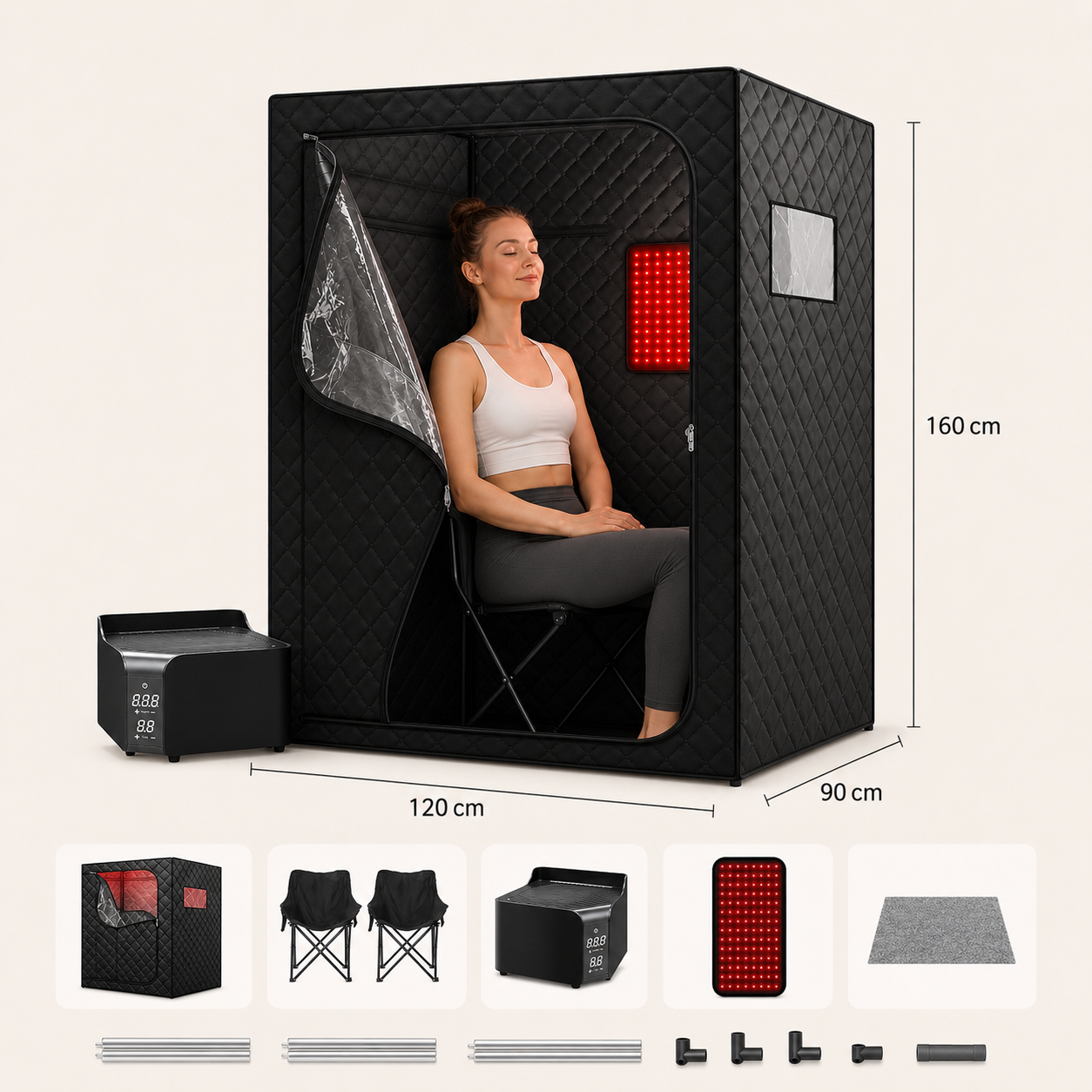 Portable 2 Person Red Light Sauna