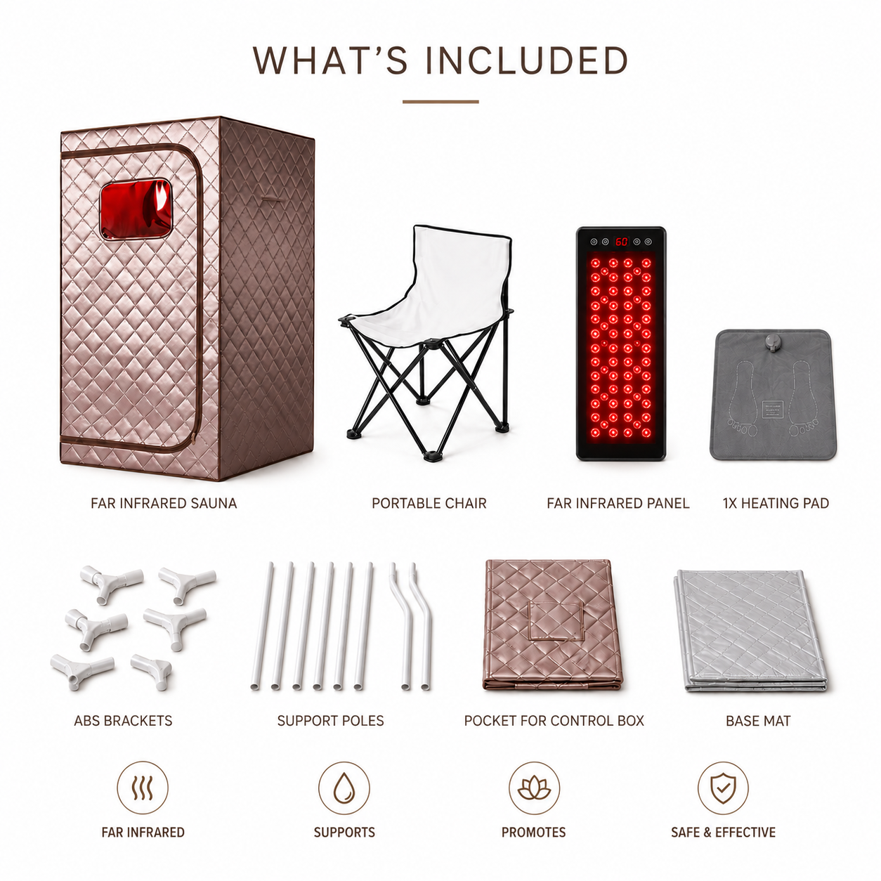 Portable Far Infrared Sauna - Rose Gold